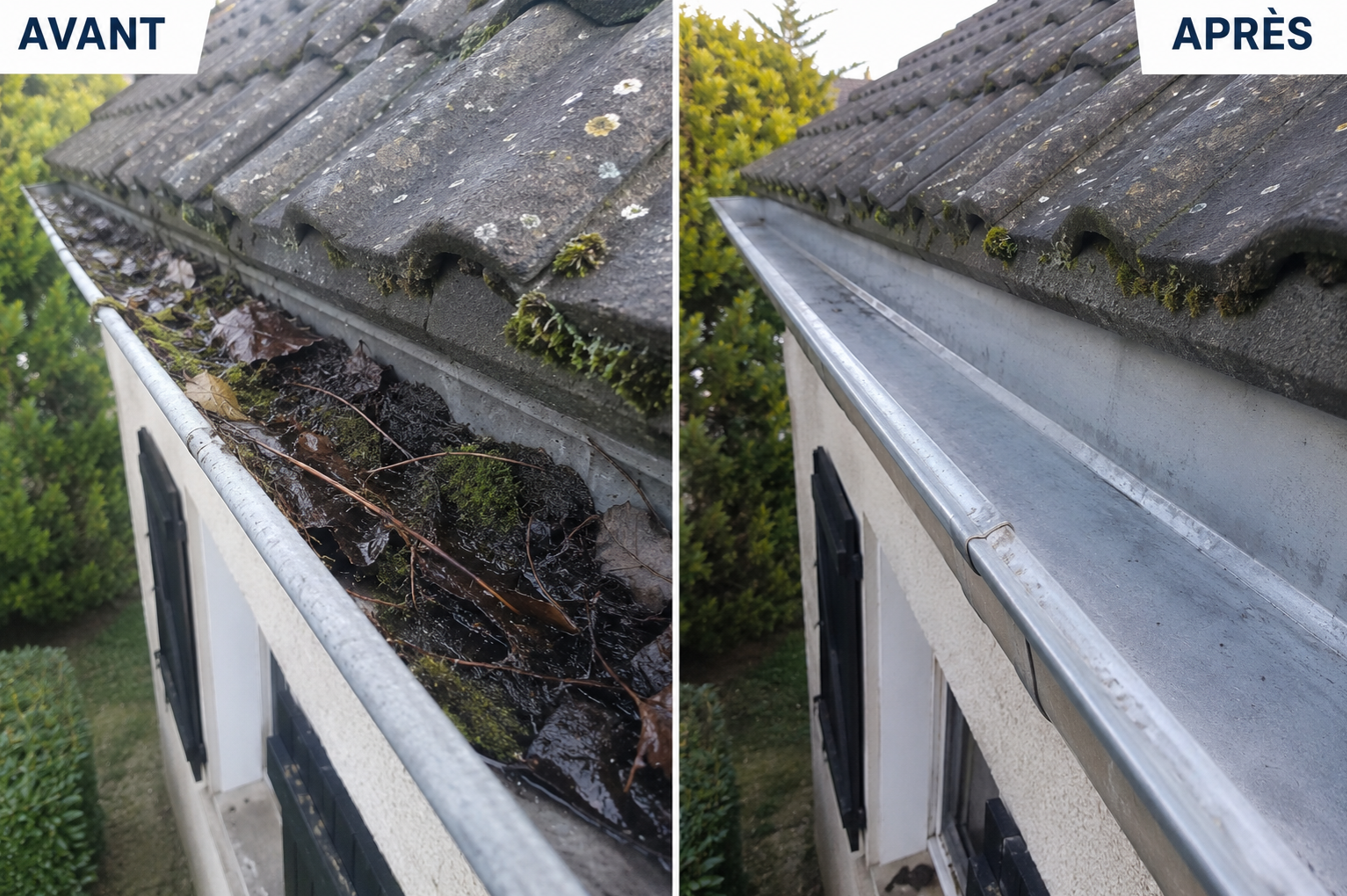 Curage et nettoyage de gouttières