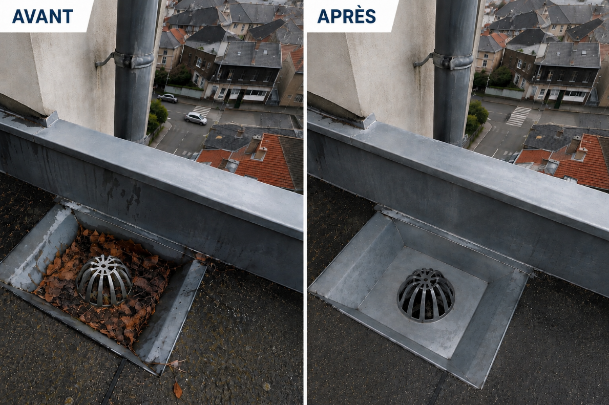 Entretien des évacuations d’eaux pluviales