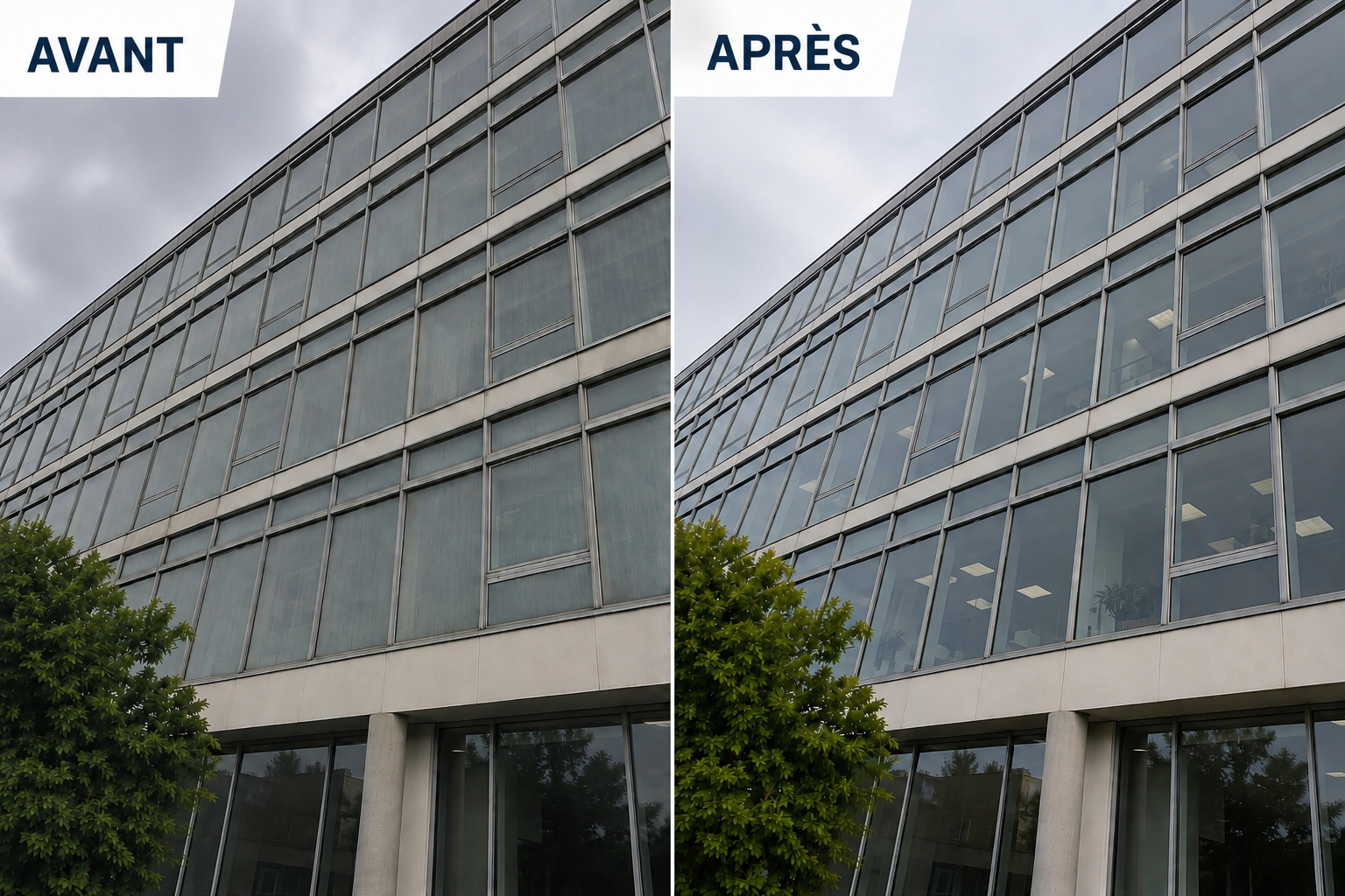 Lavage de vitrages en hauteur
